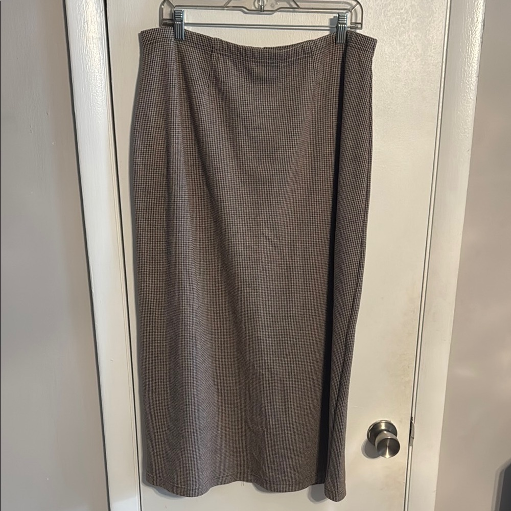 Brown Houndstooth Women's Pencil Skirt